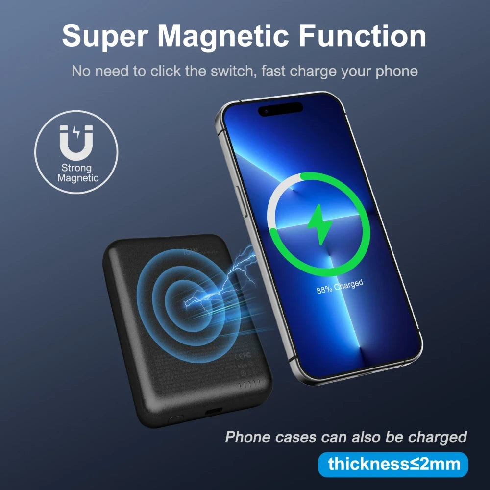 Magnetic Wireless Portable Power Bank